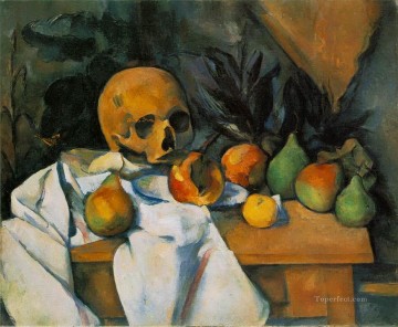 Still life Painting - Still Life with Skull Paul Cezanne